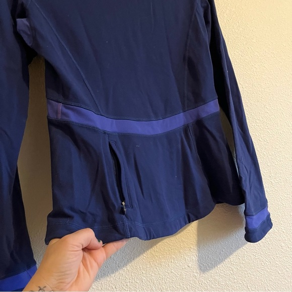 Lululemon Navy with Purple Accents Zip Up Athletic / Running Jacket Size 6 - Picture 6 of 11